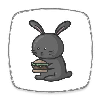 rabbit - Square fridge magnet - white - Front