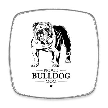 Maman bouledogue anglais bouledogue chiens Wilsigns - Magnet carré - blanc - Devant