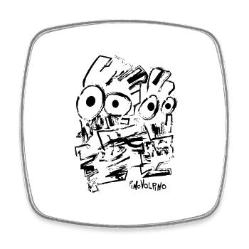 Rasende Vision - Brut Art - Viereckiger Kühlschrankmagnet - Weiß - Vorne