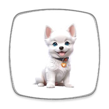 cute white puppy/ süßer weißer Welpe - Viereckiger Kühlschrankmagnet - Weiß - Vorne