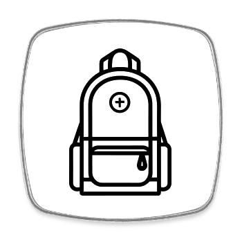 Rucksack - Viereckiger Kühlschrankmagnet - Weiß - Vorne