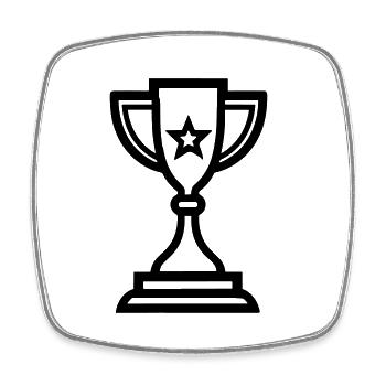 trophée - Magnet carré - blanc - Devant