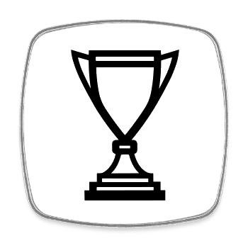 trophy - Square fridge magnet - white - Front