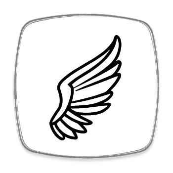 Ailes d'ange - Magnet carré - blanc - Devant