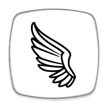 Angel Wings - Square fridge magnet - white - Front