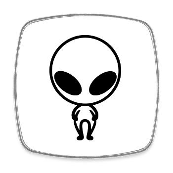 alien - Square fridge magnet - white - Front