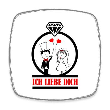 ich liebe dich 002 - Viereckiger Kühlschrankmagnet - Weiß - Vorne