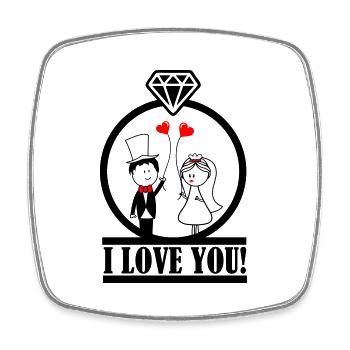 i love you 1 - Viereckiger Kühlschrankmagnet - Weiß - Vorne