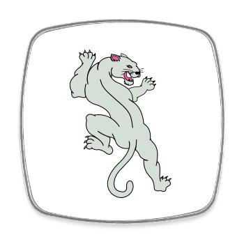 panther 02 - Viereckiger Kühlschrankmagnet - Weiß - Vorne