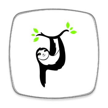 sloth 02 - Square fridge magnet - white - Front