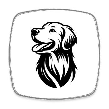 Elegantes Golden Retriever Hunde Porträt - Viereckiger Kühlschrankmagnet - Weiß - Vorne