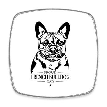 Bouledogue Français Papa Chien Chien Frenchie Wilsigns - Magnet carré - blanc - Devant