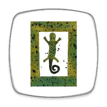 Salamander - Viereckiger Kühlschrankmagnet - Weiß - Vorne