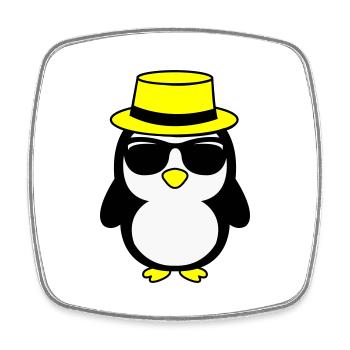 cool pinguin 02 - Viereckiger Kühlschrankmagnet - Weiß - Vorne