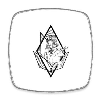 Mr Hirsch - Square fridge magnet - white - Front