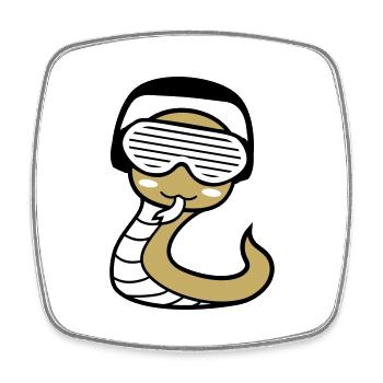 Cute Headphones Party Club Music Fun - Square fridge magnet - white - Front