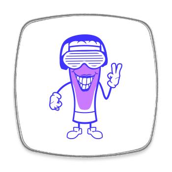 Party Beer Peace Hand Alcohol Glass Booze Drink Drink - Square fridge magnet - white - Front