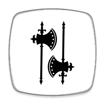 axes - Square fridge magnet - white - Front
