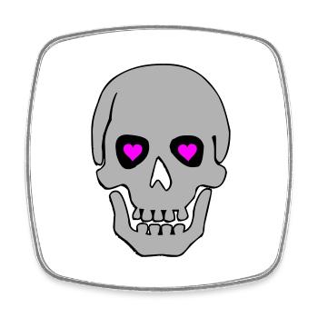 skull in love 02 - Viereckiger Kühlschrankmagnet - Weiß - Vorne