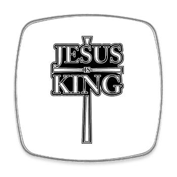 jesus is king 1 - Viereckiger Kühlschrankmagnet - Weiß - Vorne
