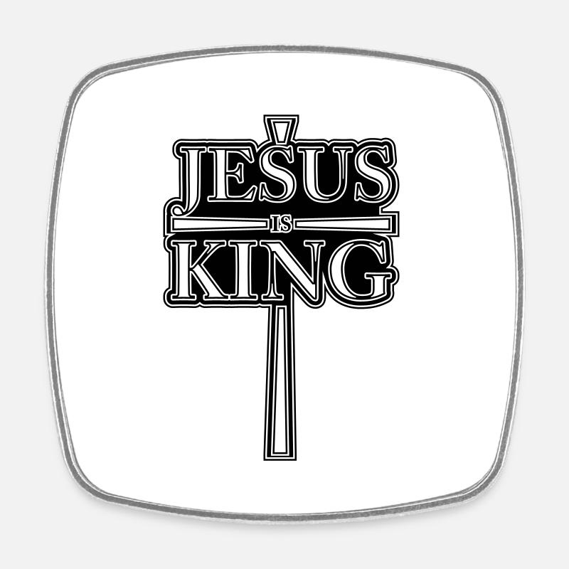 jesus is king 1 - Viereckiger Kühlschrankmagnet - Weiß