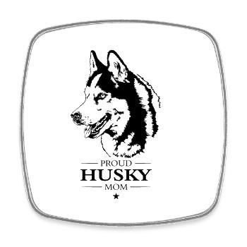 Husky Mom Hunde Hund Schlittenhunde Wilsigns - Viereckiger Kühlschrankmagnet - Weiß - Vorne
