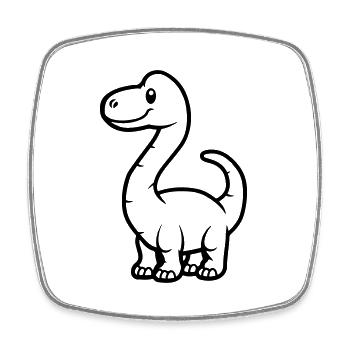 Dinosaur Brontosaurus - Square fridge magnet - white - Front