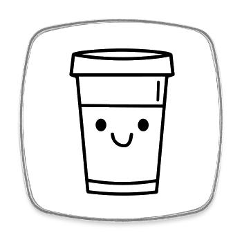 Kaffeebecher - Viereckiger Kühlschrankmagnet - Weiß - Vorne
