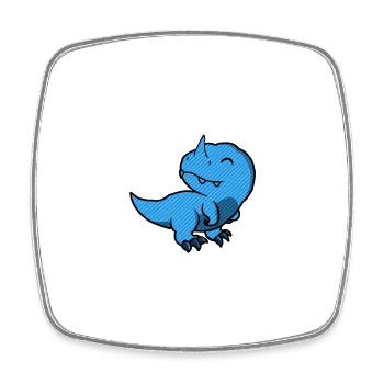 Rex Blue Cute - Viereckiger Kühlschrankmagnet - Weiß - Vorne