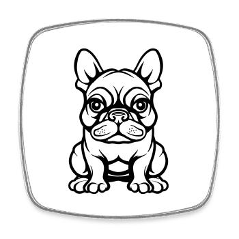 bulldogg hund comic - Viereckiger Kühlschrankmagnet - Weiß - Vorne
