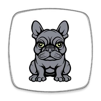 Bulldogg Dog Comic - Square fridge magnet - white - Front
