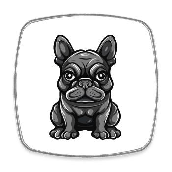 bulldogge hund comic - Viereckiger Kühlschrankmagnet - Weiß - Vorne