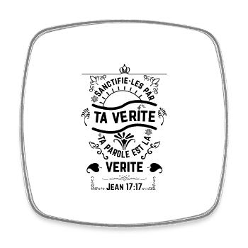 Jean 1717 noir - Magnet carré - blanc - Devant