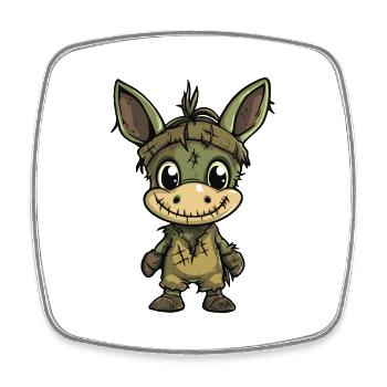 Donkey Halloween Funny Zombie - Square fridge magnet - white - Front