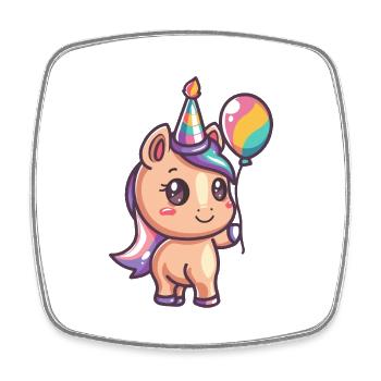 Pferd Geburtstag Comic - Viereckiger Kühlschrankmagnet - Weiß - Vorne