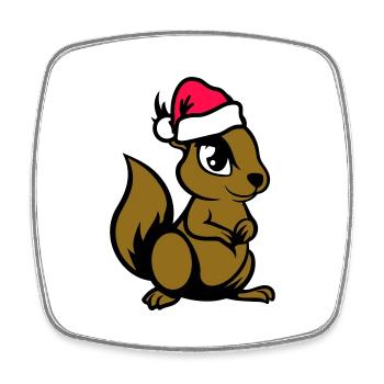 Écureuil Bande dessinée Animal Noël - Magnet carré - blanc - Devant