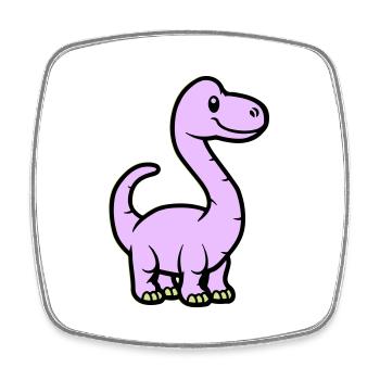 Dinosaurier Brontosaurus Comic - Viereckiger Kühlschrankmagnet - Weiß - Vorne