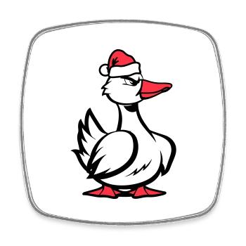 Ente Comic Weihnachten - Viereckiger Kühlschrankmagnet - Weiß - Vorne