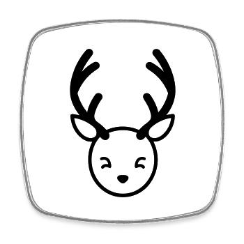 Christmas Reindeer - Square fridge magnet - white - Front