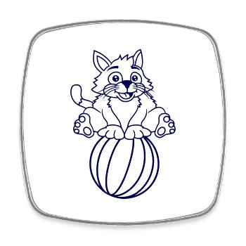 Circus Cat Jeu de ballon de plage équilibré Fun Fun - Magnet carré - blanc - Devant