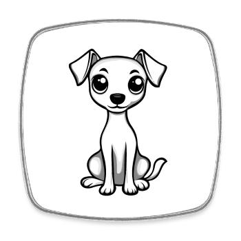 Whippet Dog Comic Cute - Square fridge magnet - white - Front