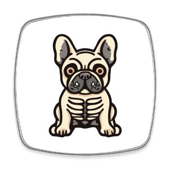 Buldog Français Chien Halloween Drôle - Magnet carré - blanc - Devant