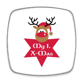 mein erstes Weihnachten - Viereckiger Kühlschrankmagnet - Weiß - Vorne