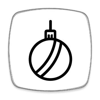 Boule de Noël - Magnet carré - blanc - Devant