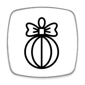 Weihnachtskugel - Viereckiger Kühlschrankmagnet - Weiß - Vorne