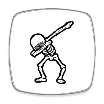 Cool Skull Dabbing - Viereckiger Kühlschrankmagnet - Weiß - Vorne