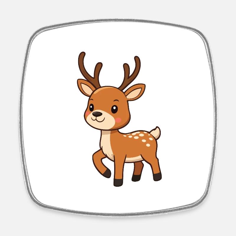 cute reindeer - Square fridge magnet - white