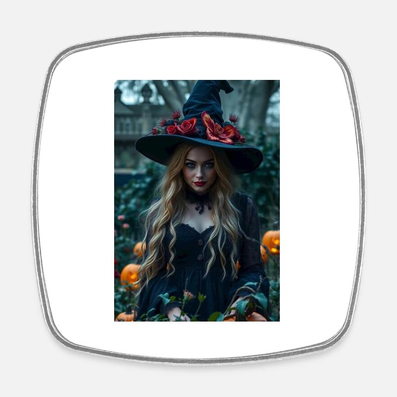 HALLOWEEN GARDEN - Square fridge magnet - white