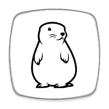 Marmot - Square fridge magnet - white - Front