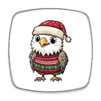 Bande dessinée de Noël de l’aigle - Magnet carré - blanc - Devant